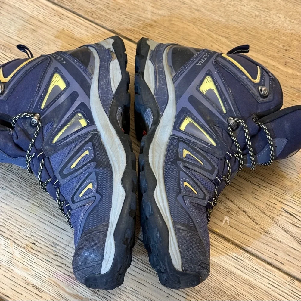 Salomon X Ultra 3 Mid Top‎ GTX Womens 9 Blue Hiking Boots 398691 READ